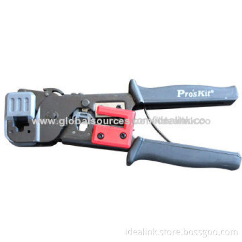 Crimping Tool for 8P8C/6P4C RJ-45 Connector, with 3-in-1 Crimp, Strip and Crimp Modular Plugs
